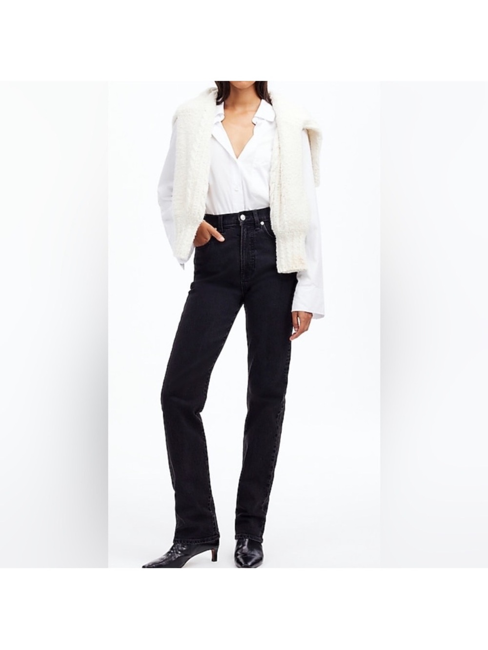 Madewell 90s High-Rise Straight-Leg Jeans in Black